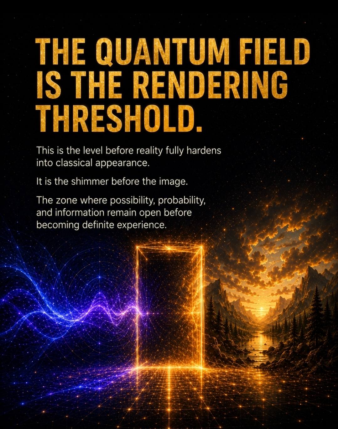 The quantum field is the rendering threshold.